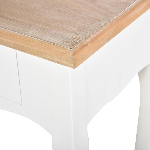 Mesa Consola Mesa Auxiliar com 2 Gavetas para Entrada Corredor Sala de Estar 87x34x78,5cm Branco e Madeira