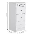 Armário Auxiliar Casa de Banho com 3 Gavetas Móvel de Armazenamento para Casa de Banho Dormitório 29,8x29,8x68,5 cm Branco