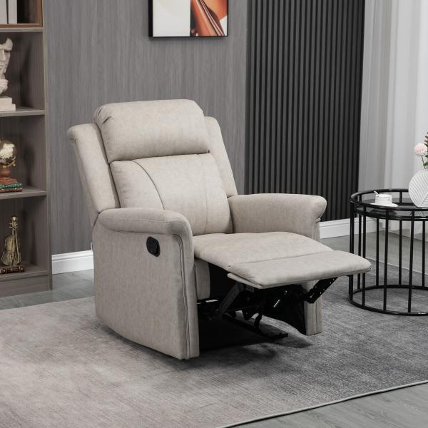 Poltrona Relax Reclinável até 135º com Apoio para os Pés Encosto Alto 78x96x102 cm Cinza