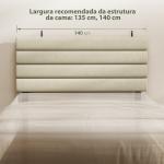 Cabeceira de Cama 140 cm Altura Ajustável em 3 Níveis 106/116/126 cm Estofada em Linho Bege