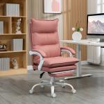 Cadeira de Escritório com 6 Pontos de Massagem e 5 Modos Reclinável com Função de Aquecimento 66x74x114 - 121,5 cm Rosa