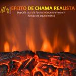Lareira Elétrica Portátil 1000/2000W com Simulação de Chama Termostato Ajustável e Proteção de Superaquecimento para Salas de até 25m² 36,5x24x41,5cm Branco