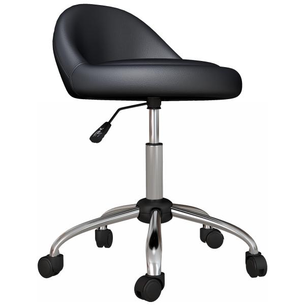 Banco com Rodas Banco Giratório com Altura Ajustável Cosmética Dentista Cabeleireiro Ø50x63 - 83 cm Preto