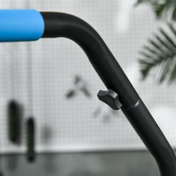 Trampolim Fitness Ø102 Trampolim Dobrável com Pega Ajustável em 4 Níveis Estrutura de Aço Azul
