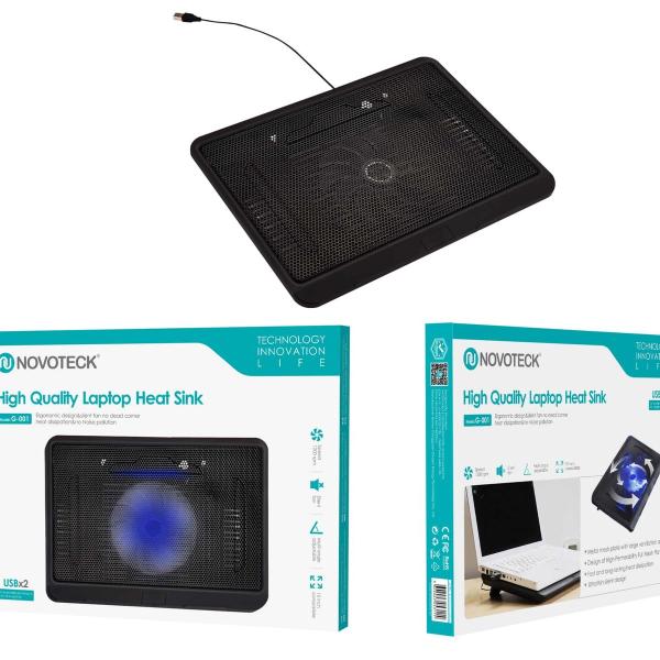 Suporte Dissipador de Calor para Portáteis até 17" com Ventilação USB NOVOTECK G-001