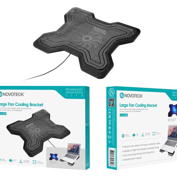 Suporte Dissipador de Calor para Portáteis até 17" com Ventilação USB - Ergonômico, Silencioso e Portátil NOVOTECK G-002