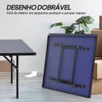 Mesa Dobrável de Ping Pong com Rede 152,5x274x76cm Tênis de Mesa e Material em Aço e MDF na cor Azul