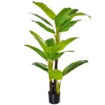 Bananeira Artificial 150 cm Planta Artificial com Vaso e 18 Folhas Planta Artificial para Decoração Verde