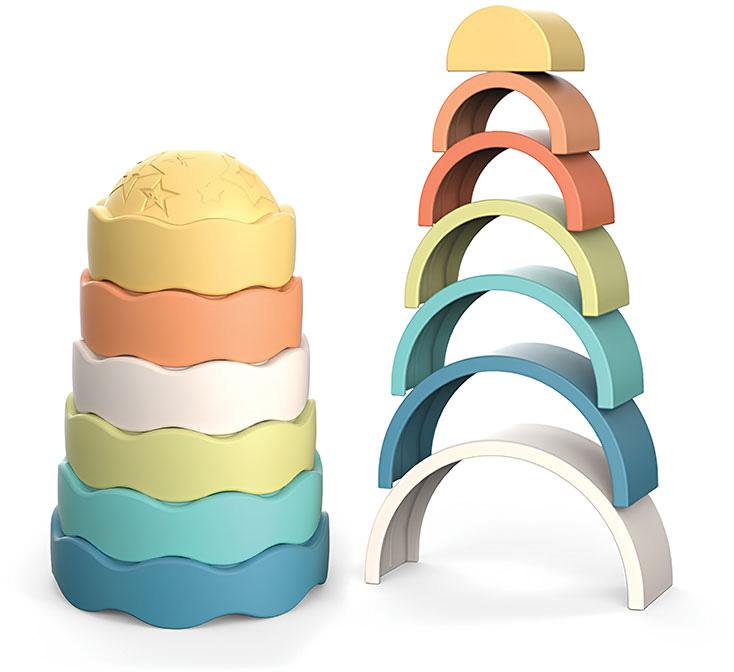 Torre Empilhar Arco Íris Plus 13 Pcs Bio Plástico Giros - GIROS