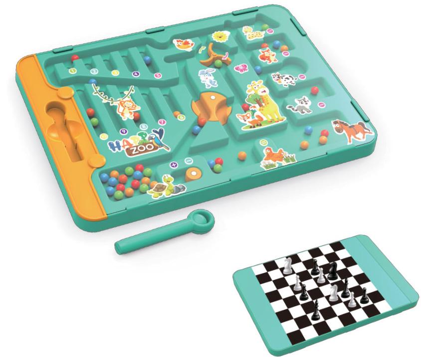 Jogo 2 em 1 Zoo e Xadrez - GIROS
