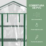 Estufa Pequena Estufa de Exterior com Rodas Prateleiras de 4 Níveis Estufa para Cultivar Plantas Flores 69x50x165 cm Transparente