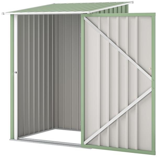 Abrigo de Jardim Metálico 0,92 m² 100x103x160 cm com 1 Porta e Fecho para Armazenamento Ferramentas Verde Claro