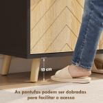 Sapateira para Entrada com Prateleiras Ajustáveis para 15 Pares de Sapatos 75x35x104 cm Preto e Madeira