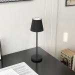 Candeeiro de Mesa com Luzes LED Candeeiro de Mesa Sem Fios Recarregável por USB - C 3 Cores Ø11,2x36,5 cm Preto