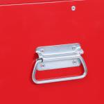 Carrinho de Ferramentas com Baú Superior 6 Gavetas Armário Fechadura e 4 Ganchos para Garagem 61,6x33x108 cm Vermelho