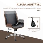 Cadeira de Escritório Operativa Giratória em PU com Altura Ajustável Função Inclinação 51x65,5x82 - 92cm Preto