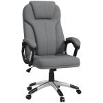 Cadeira de Escritório Giratória com Altura Ajustável Apoio para os Braços e Encosto Acolchoado de Linho Sintético 66x75x110 - 120 cm Cinza