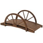 Ponte de Madeira para Jardim Ponte Decorativa com Corrimão em Forma de Meia Roda 100x50x37 cm Marrom