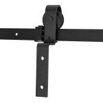 Conjunto de ferragens para porta deslizante dupla Suporta 90 kg 200 cm de comprimento Preto
