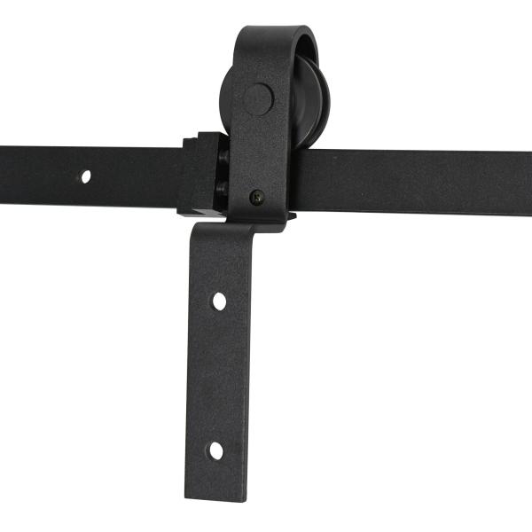 Conjunto de ferragens para porta deslizante dupla Suporta 90 kg 200 cm de comprimento Preto