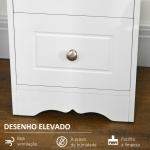 Armário Auxiliar Casa de Banho com 3 Gavetas Móvel de Armazenamento para Casa de Banho Dormitório 29,8x29,8x68,5 cm Branco