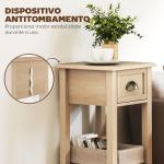 Mesa de Apoio com Gaveta e Prateleira de Armazenamento Estilo Moderno 30x30x75 cm Madeira