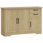 Aparador com 3 Portas Moderno para Sala de Estar com 2 Gavetas Prateleira Ajustável 120x38x79 cm Madeira
