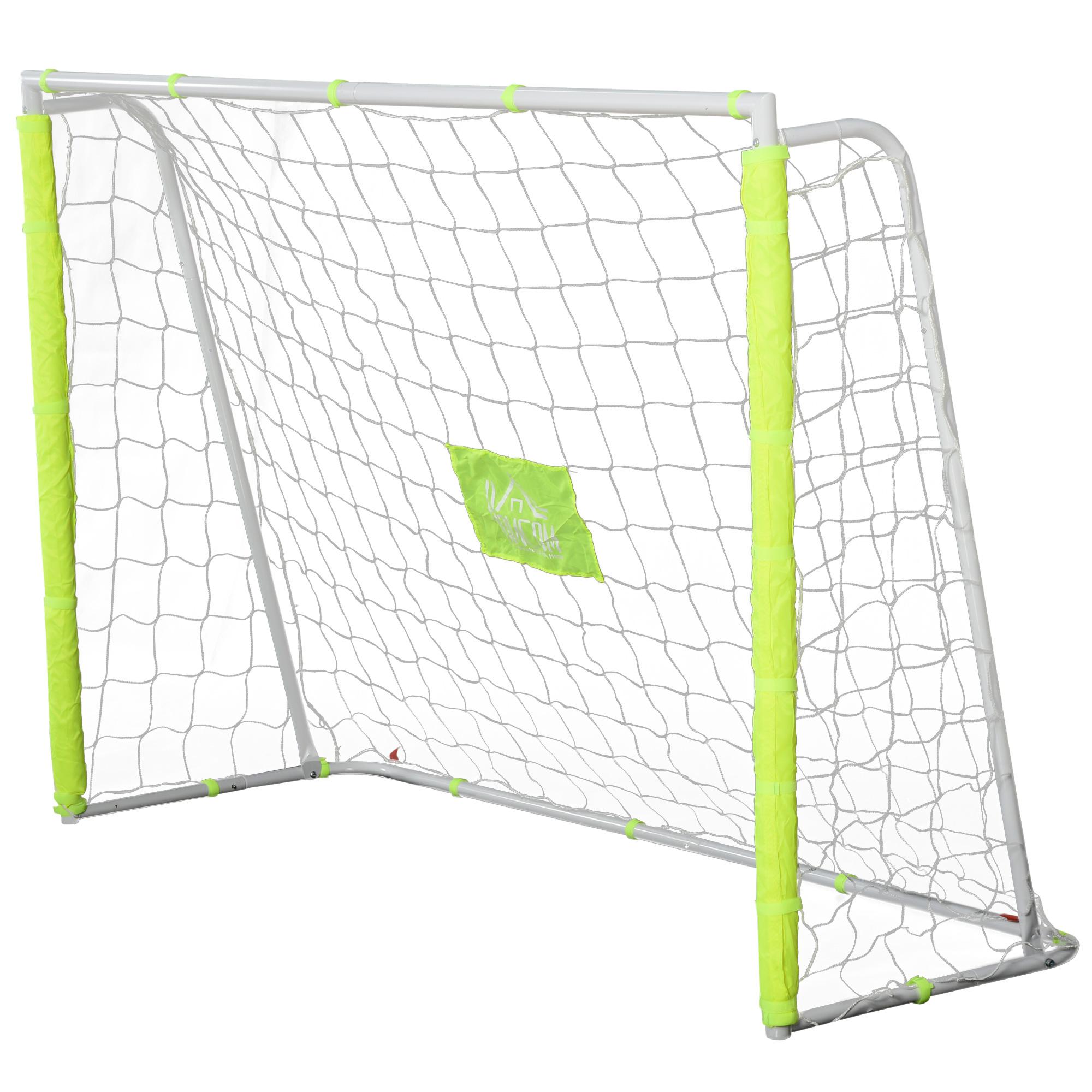 Baliza de Futebol com Estrutura Metálica e Rede para Treino no Jardim ao Ar Livre 186x62x123 cm Amarelo