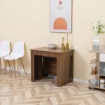 Mesa de Jantar Extensível para 4 - 6 Pessoas com Lateral Abatível Mesa Auxiliar Multifuncional 180x85x75cm Marrom