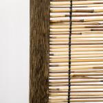 Biombo de 4 Painéis Separador de Ambientes Dobrável 160x1,8x170 cm Divisor de Ambientes de Madeira e Caniço Madeira