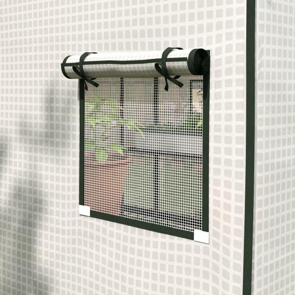 Cobertura de Substituição para Estufa 140x143x190 cm com Janela Porta Anti - UV Proteção de Plantas para Jardim Branco