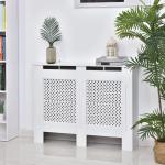 Cobertura de Radiador de MDF Cobertura para Radiador com Prateleira Estilo Moderno 111,5x82x19 cm Branco