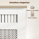 Cobertura para Radiadores Proteção Radiador de MDF 78x19x81 cm Desenho Moderno de Ripas Branco