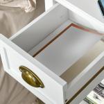 Mesa de Apoio com Gaveta e Prateleira de Armazenamento Estilo Moderno 30x30x75cm Branco