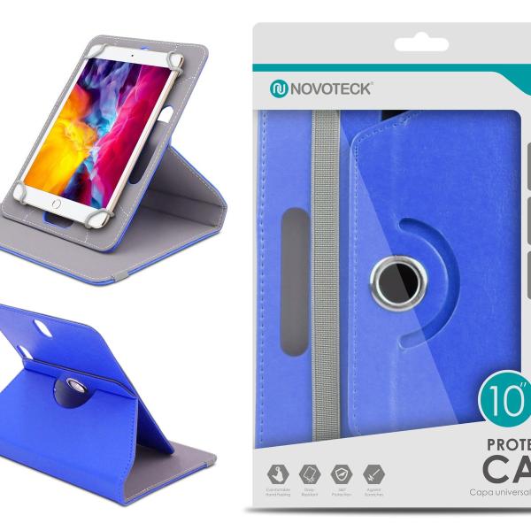 Capa Protetora Universal Azul para Tablet de 10'' - N-004- Confortável, Resistente a Quedas e com Suporte Ajustável