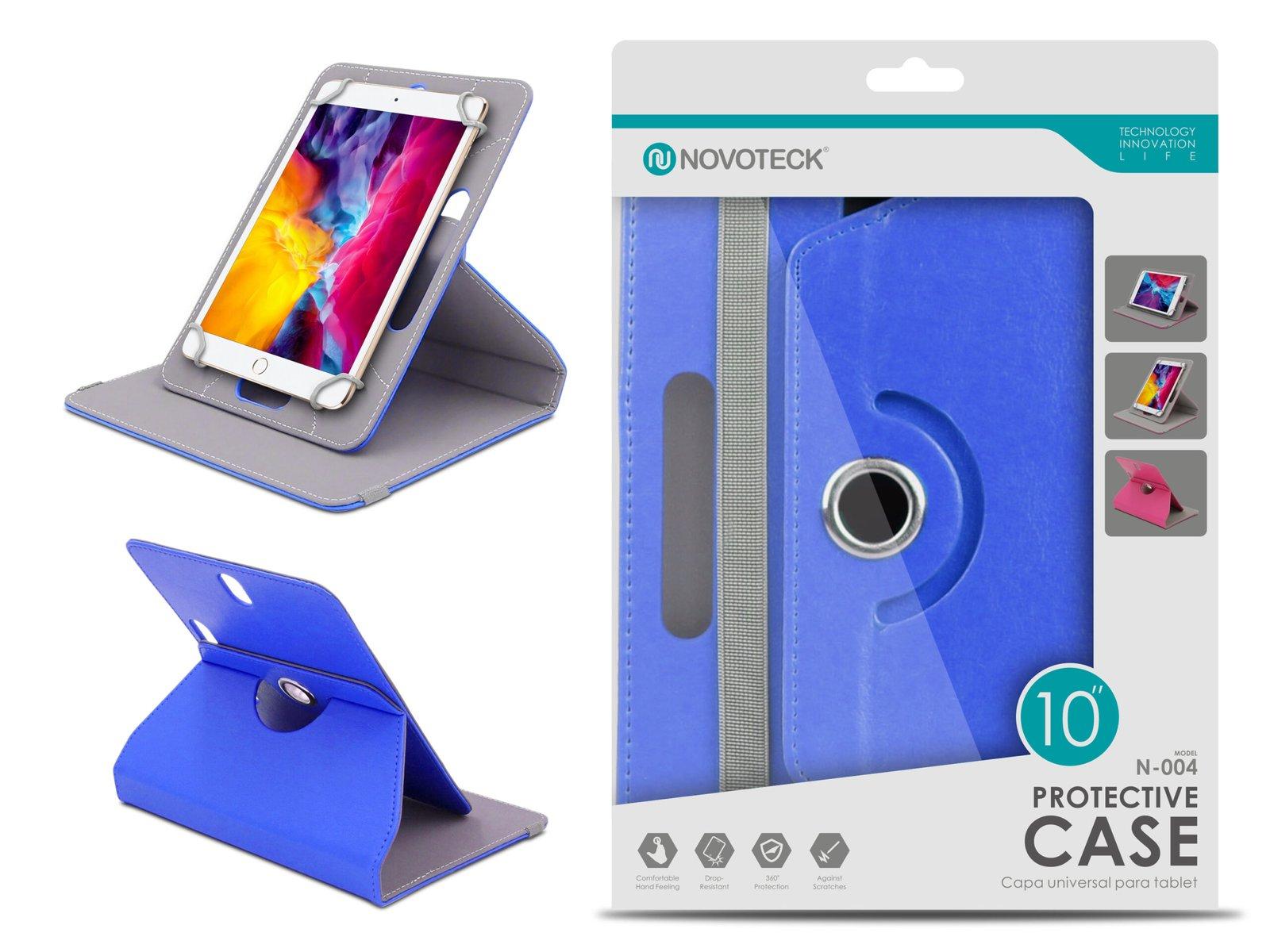 Capa Protetora Universal Azul para Tablet de 10'' - N-004- Confortável, Resistente a Quedas e com Suporte Ajustável