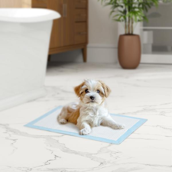 Resguardos de Treino Animais de Estimação 100 Unidades 45x30 cm Resguardos Absorventes para Cães com 6 Camadas Azul