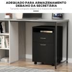 Bloco de Gavetas de Escritório com Armário e Gaveta Móvel Arquivador com Rodas Suporte para Impressora 40x35x60 cm Preto