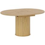 Mesa de Refeição Extensível Redonda para 6 - 8 Pessoas com Base Estriada para Sala de Estar 110 - 150x110x75 cm Madeira