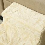 Escada para Cães de 3 Degraus com Capa Removível e Lavável Rampa para Cães para Cama Sofá 46x35x35 cm Bege