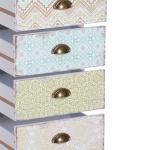 Cómoda de Dormitório Moderna Cómoda de Madeira com 5 Gavetas com Diferentes Padrões Móvel Cómoda 46x34x97,5 cm Multicor