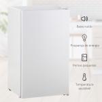Mini Frigorífico 91 L com Congelador, Frigorífico Silencioso, Frigorífico Pequeno para Colocar Sob Bancada com Temperatura Regulável e Porta Reversível, Prateleiras Ajustáveis, Branco