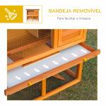 Coelheira de Exterior de Madeira para Animais Pequenos 2 Níveis com Rampa Teto Asfáltico e Porta com Trava 90x45x80 cm Madeira e Verde