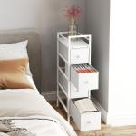 Móvel de Arrumação Estreito com 4 Gavetas de Tecido para Espaços Pequenos 20x43x81,5 cm Branco