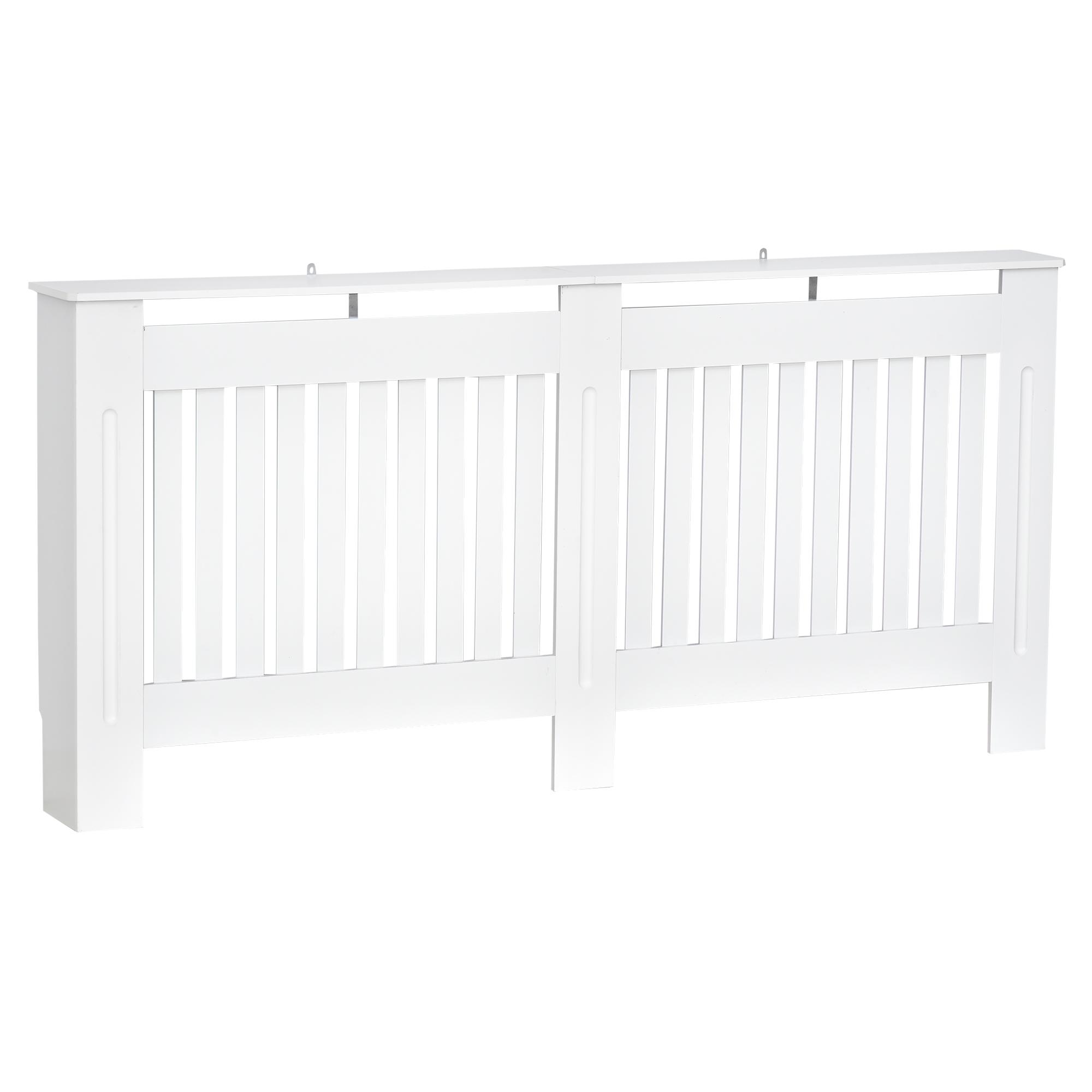 Cobertura Radiador Moderna de MDF com Prateleira Superior para Sala de Estar Dormitório Escritório 172x19x81 cm Branco