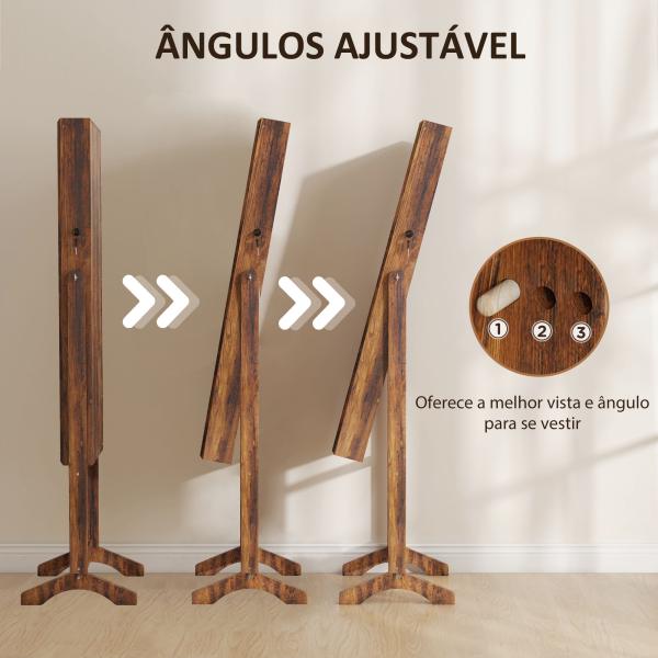 Joalheiro de Pé Armário para Jóias com Fita de Luz LED e Fechadura Magnética 46x36,5x151,5 cm Madeira