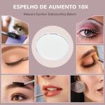 Espelho de Maquilhagem com Luzes 3 Modos de Iluminação Suporte para Telemóvel e Entrada USB 62,5x14x49,5 cm Branco