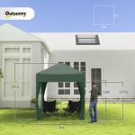Tenda Dobrável 2x2 m Tenda de Jardim com 4 Paredes Laterais Tecido Oxford 2 Portas 2 Janelas e Bolsa de Transporte para Exterior Terraço Campismo Festas Verde