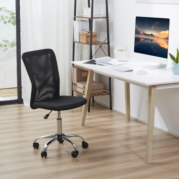Cadeira de Escritório de Malha Giratória sem Apoio para os Braços com Altura Ajustável Carga 43x58x90 - 100 cm Preto