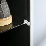 Armário Modular de Plástico Armário com 12 Cubos Organizadores de Sapatos Roupas Brinquedos 125x32x125cm Branco e Preto